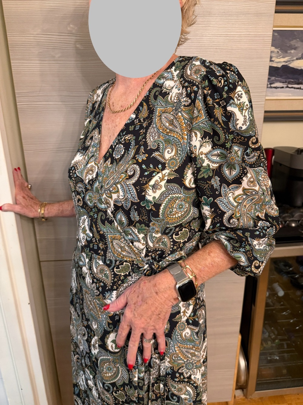 Robe d’hportefeuille midi Paisley, Contemporaine par Simons - Taille M